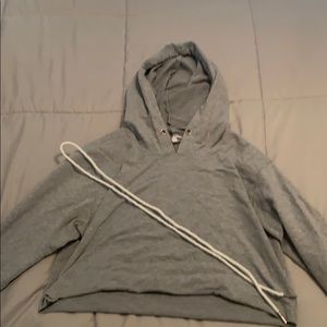 Gray cropped hoodie